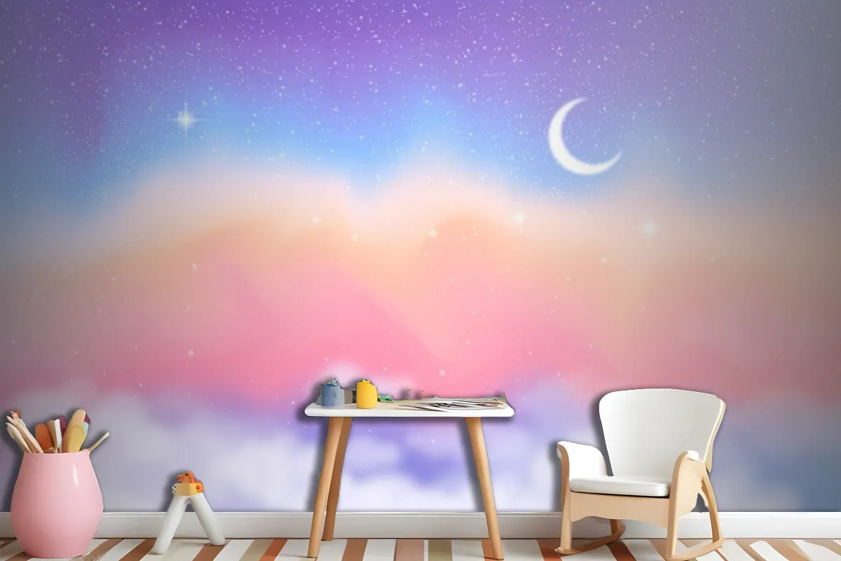 Fototapete Himmel Mit Farbverlauf In Pastellfarben Für Kinder Und Mädchen