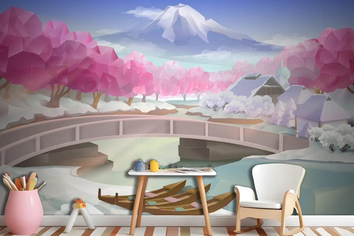 Fototapete Rosa Hainlandschaft