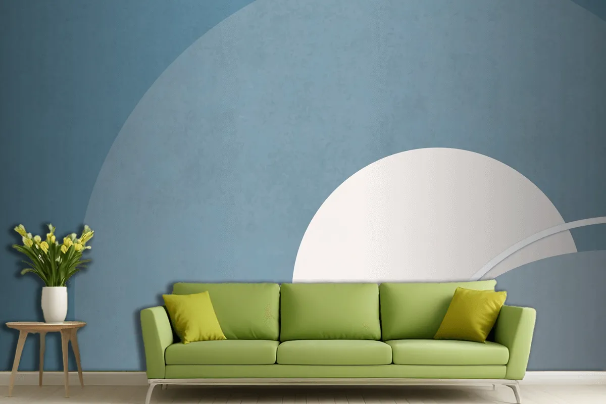 Tapete Mit Mondlandschaft Im RetroStil Im Minimalistischen VintagePosterStil Für Wohnzimmer