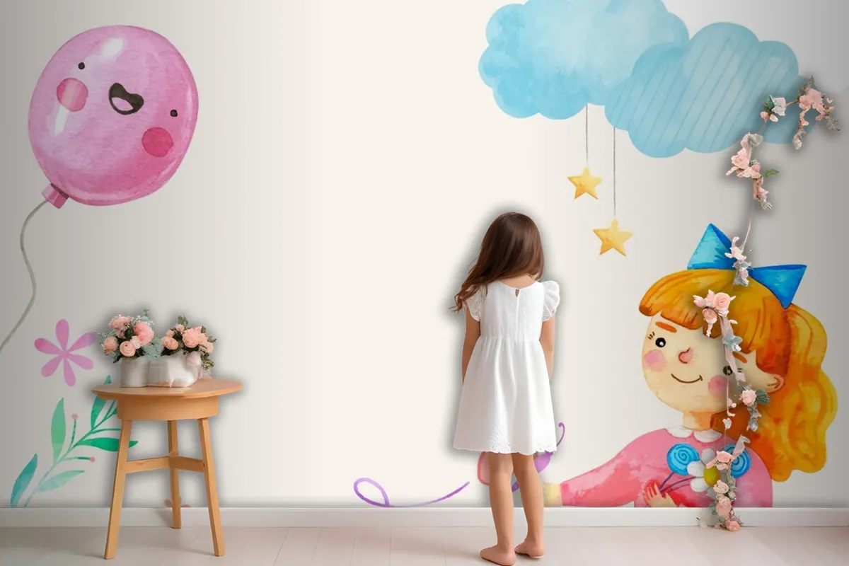 Fototapete Kindertag In Aquarell Auf Spanisch