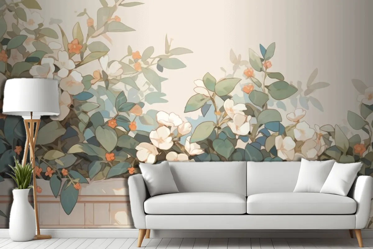Fototapete Aquarell Vintage Hoya Thema Komplementärfarben Wohnzimmer