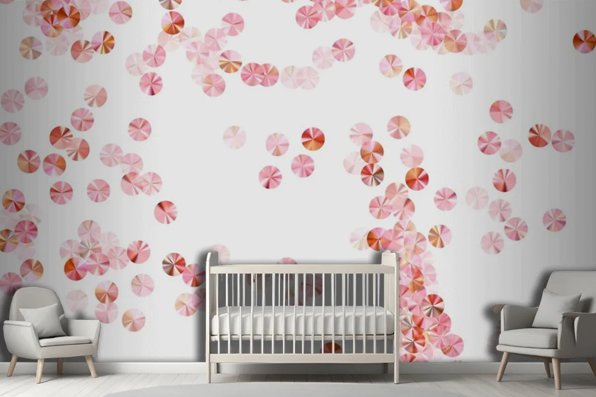 Fototapete Konfetti Streuung Vektorkomposition Rhythmisch Rosa Perlen