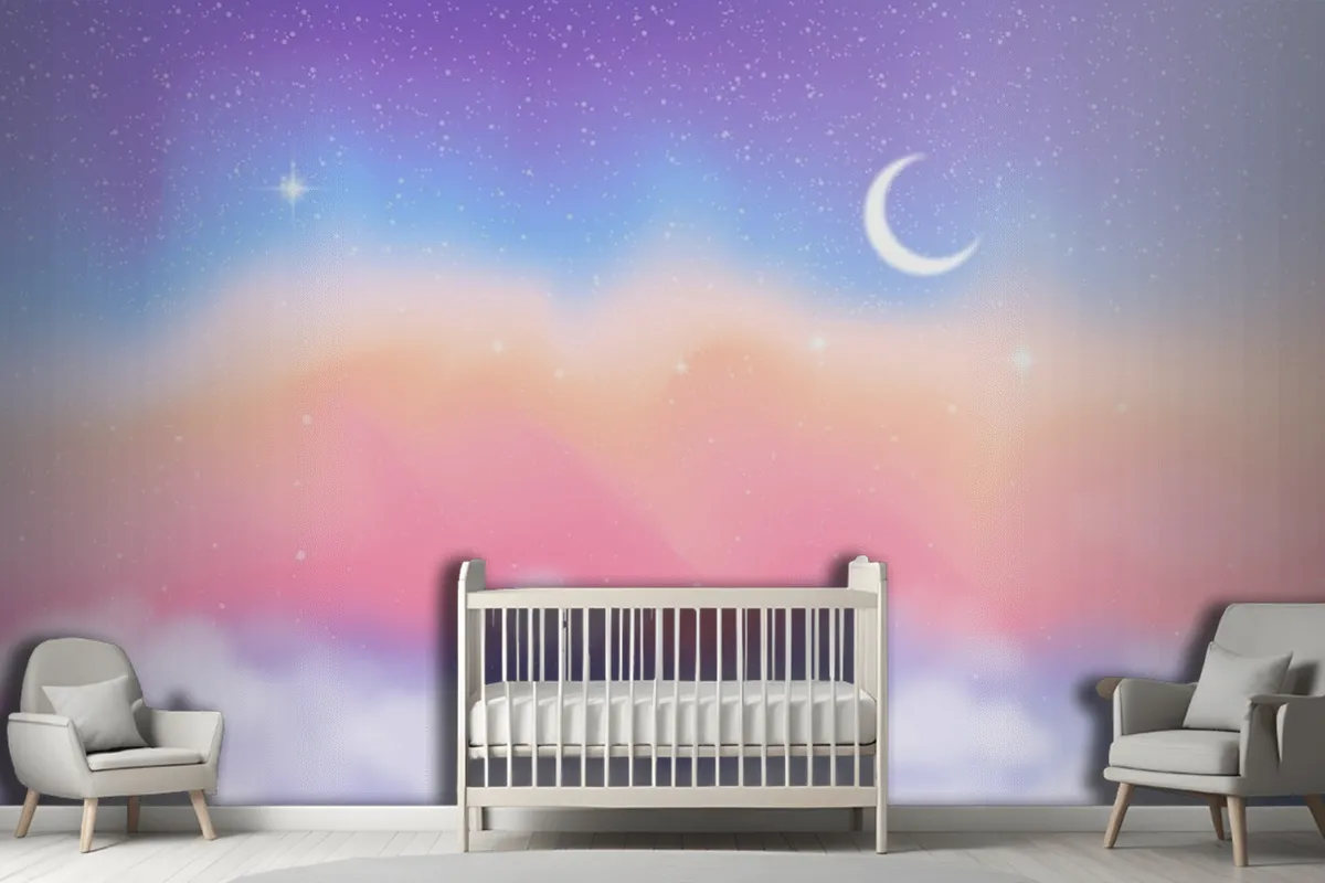 Fototapete Himmel Mit Farbverlauf In Pastellfarben Für Kinder Und Mädchen