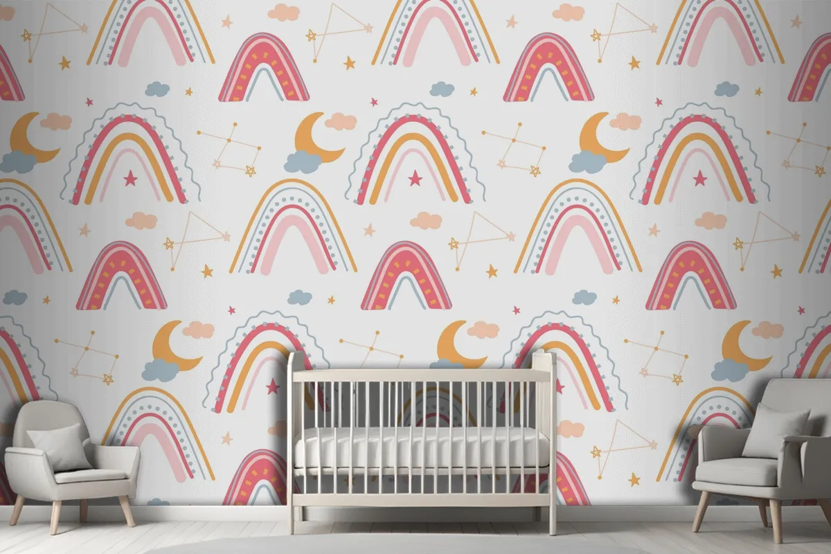 Fototapete Handgezeichnetes Regenbogenmuster