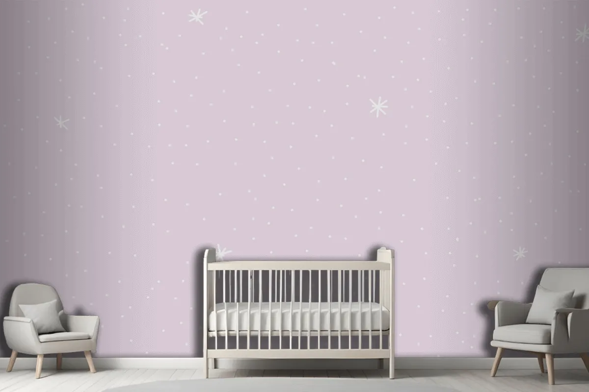 Fototapete Minimalistisches Sternenmuster Mit Lila Hintergrund
