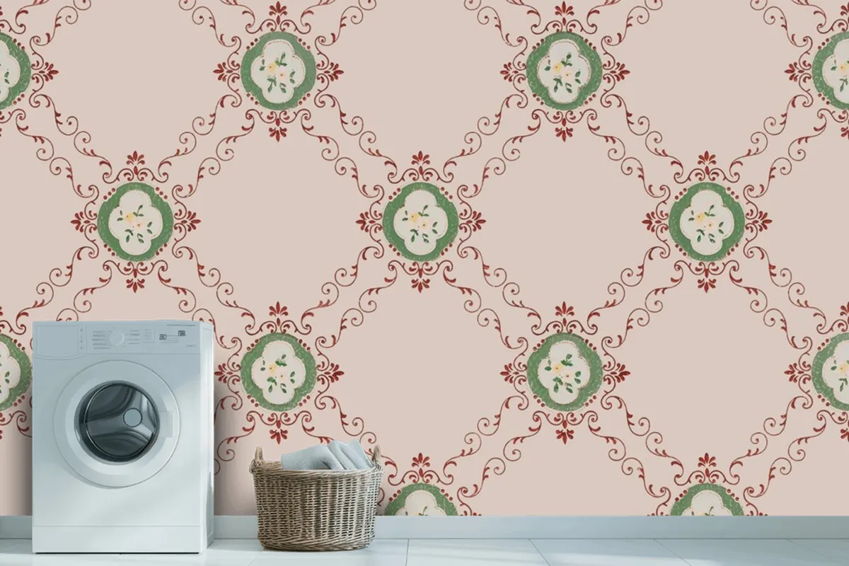 Fototapete Rosa BlumenmusterHintergrund