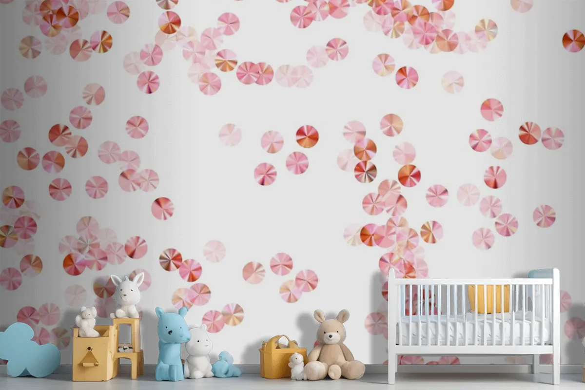 Fototapete Konfetti Streuung Vektorkomposition Rhythmisch Rosa Perlen