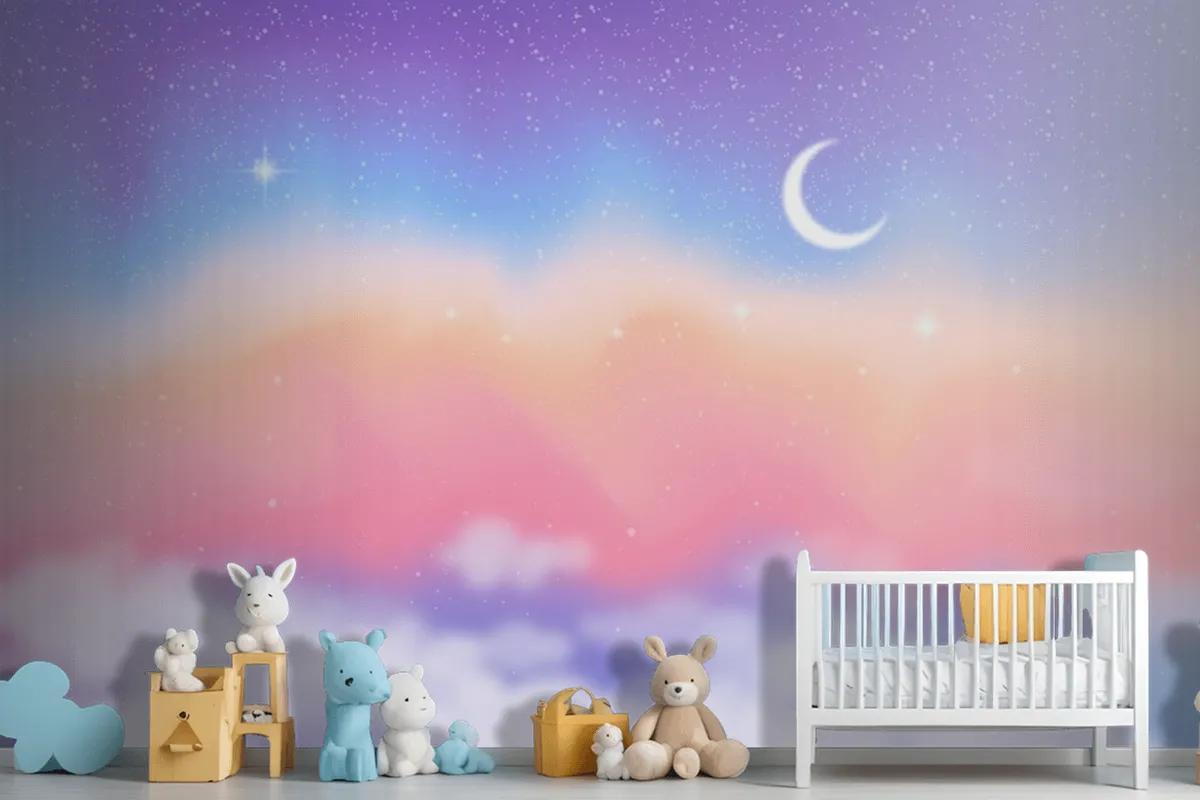 Fototapete Himmel Mit Farbverlauf In Pastellfarben Für Kinder Und Mädchen