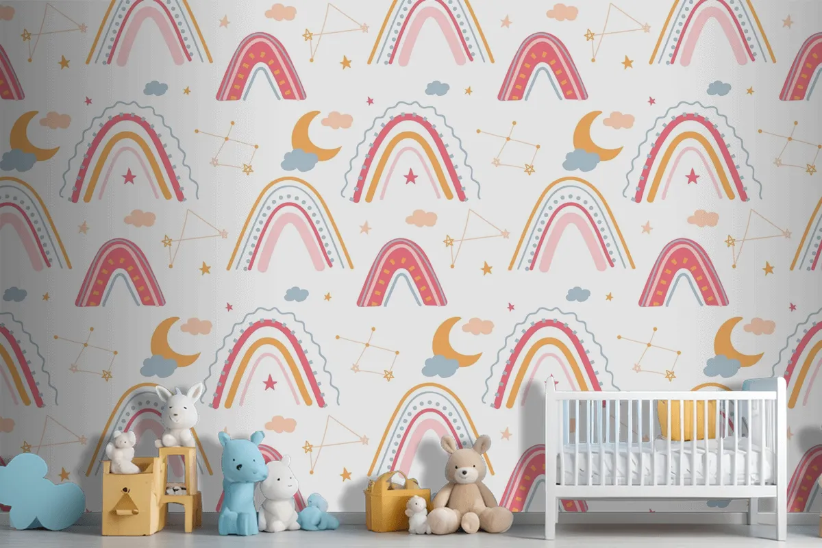 Fototapete Handgezeichnetes Regenbogenmuster