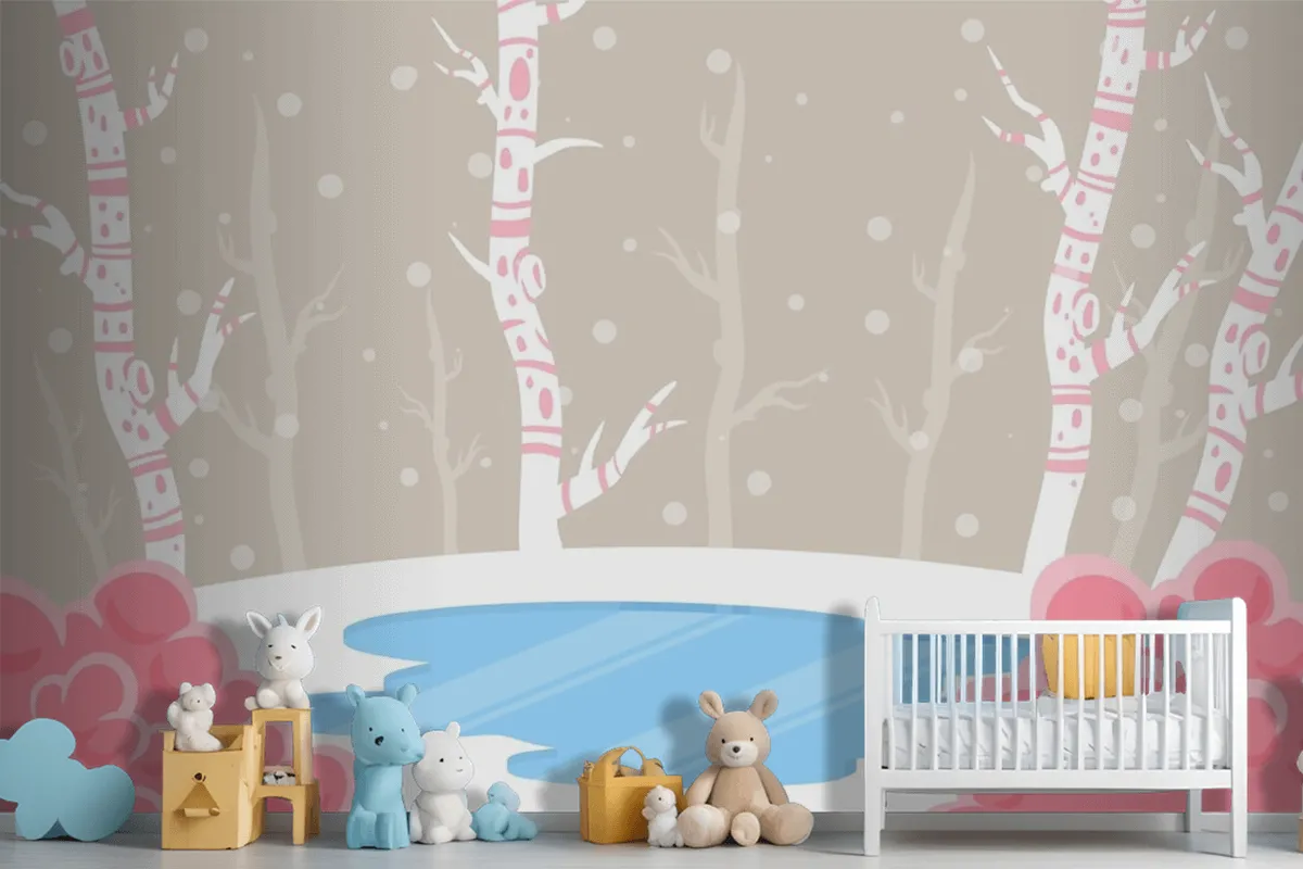 Fototapete Winterkonzept In Handzeichnung