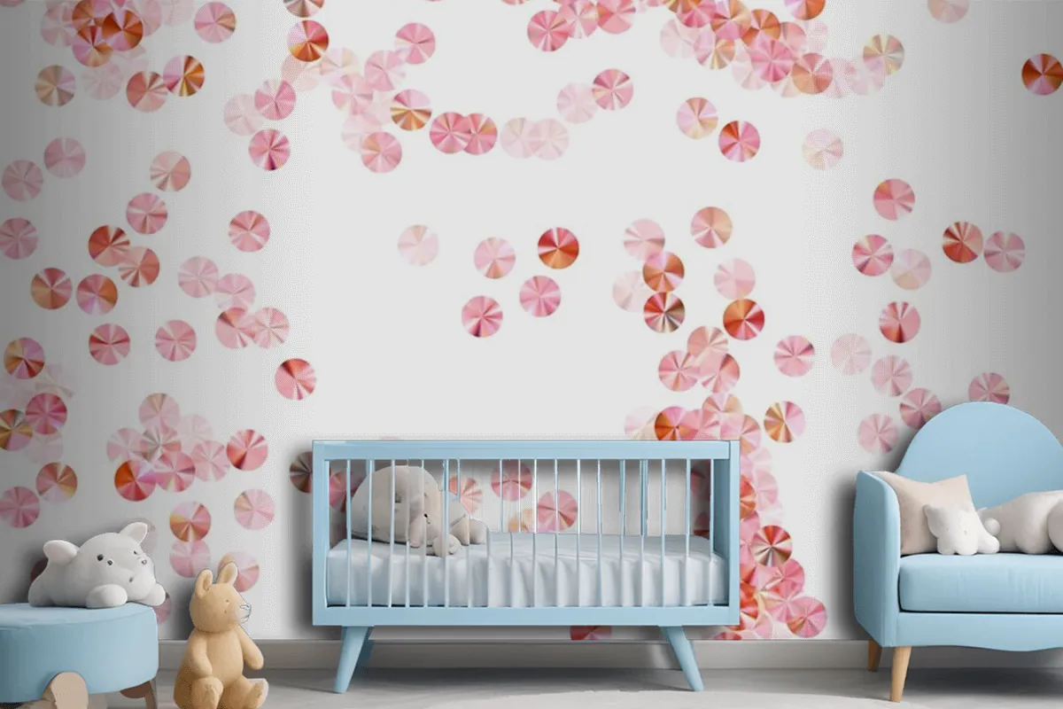 Fototapete Konfetti Streuung Vektorkomposition Rhythmisch Rosa Perlen