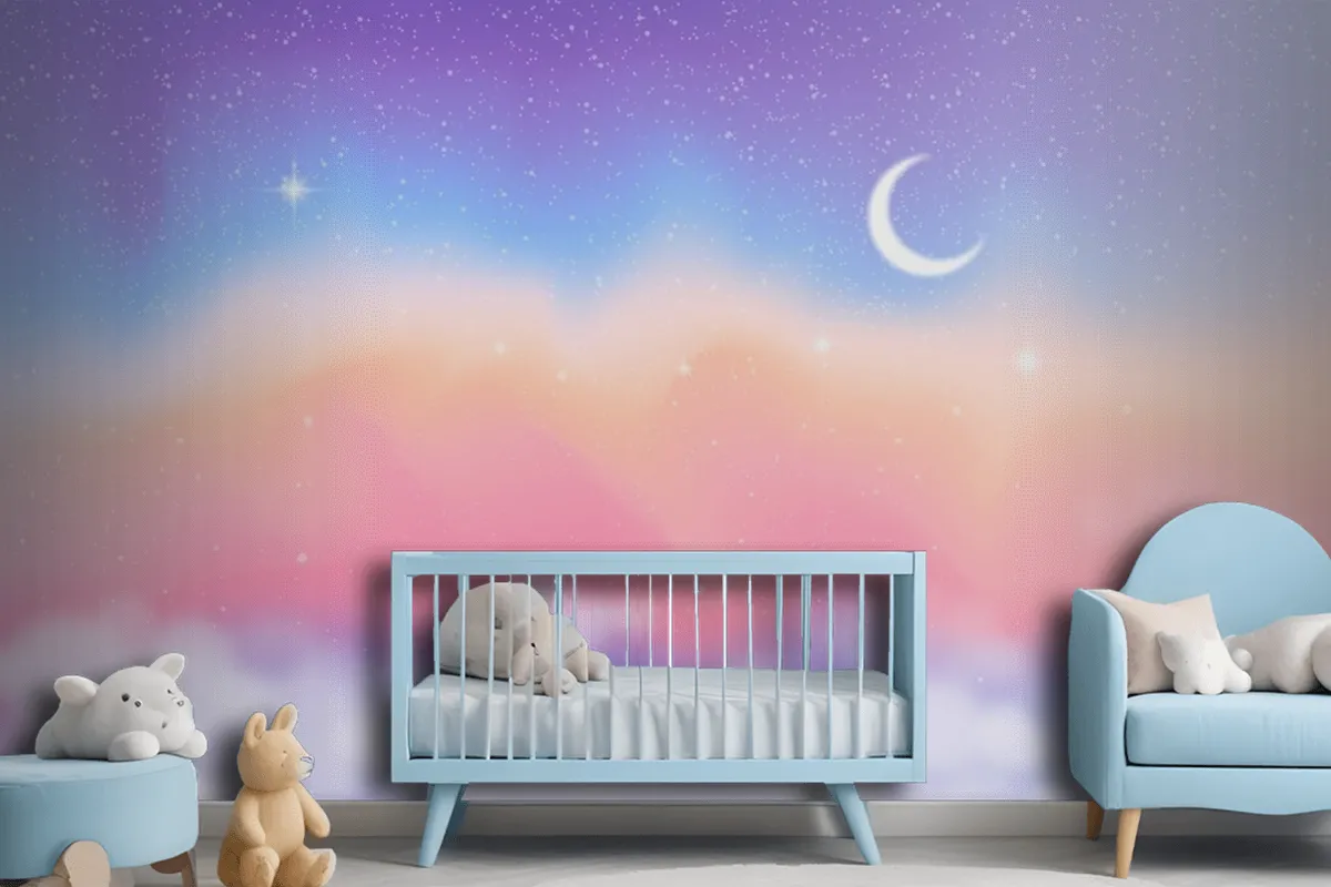 Fototapete Himmel Mit Farbverlauf In Pastellfarben Für Kinder Und Mädchen