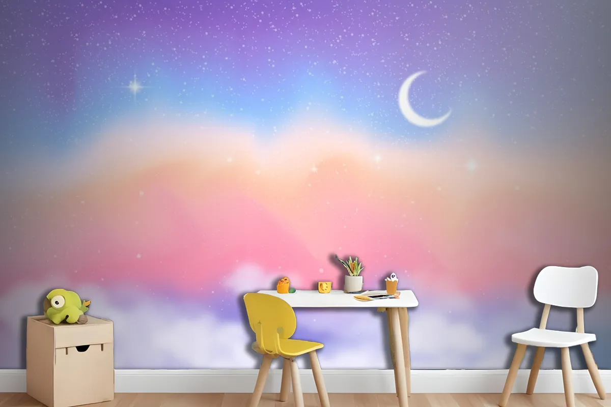 Fototapete Himmel Mit Farbverlauf In Pastellfarben Für Kinder Und Mädchen