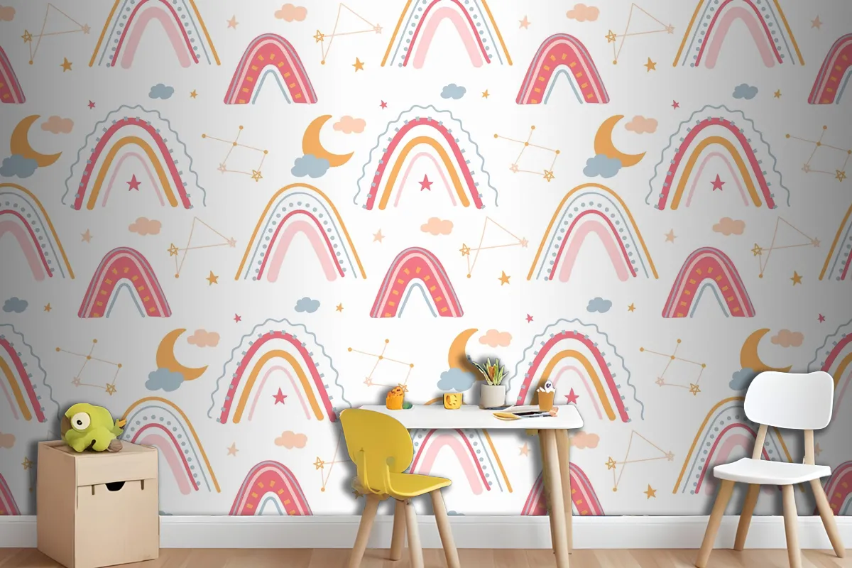 Fototapete Handgezeichnetes Regenbogenmuster