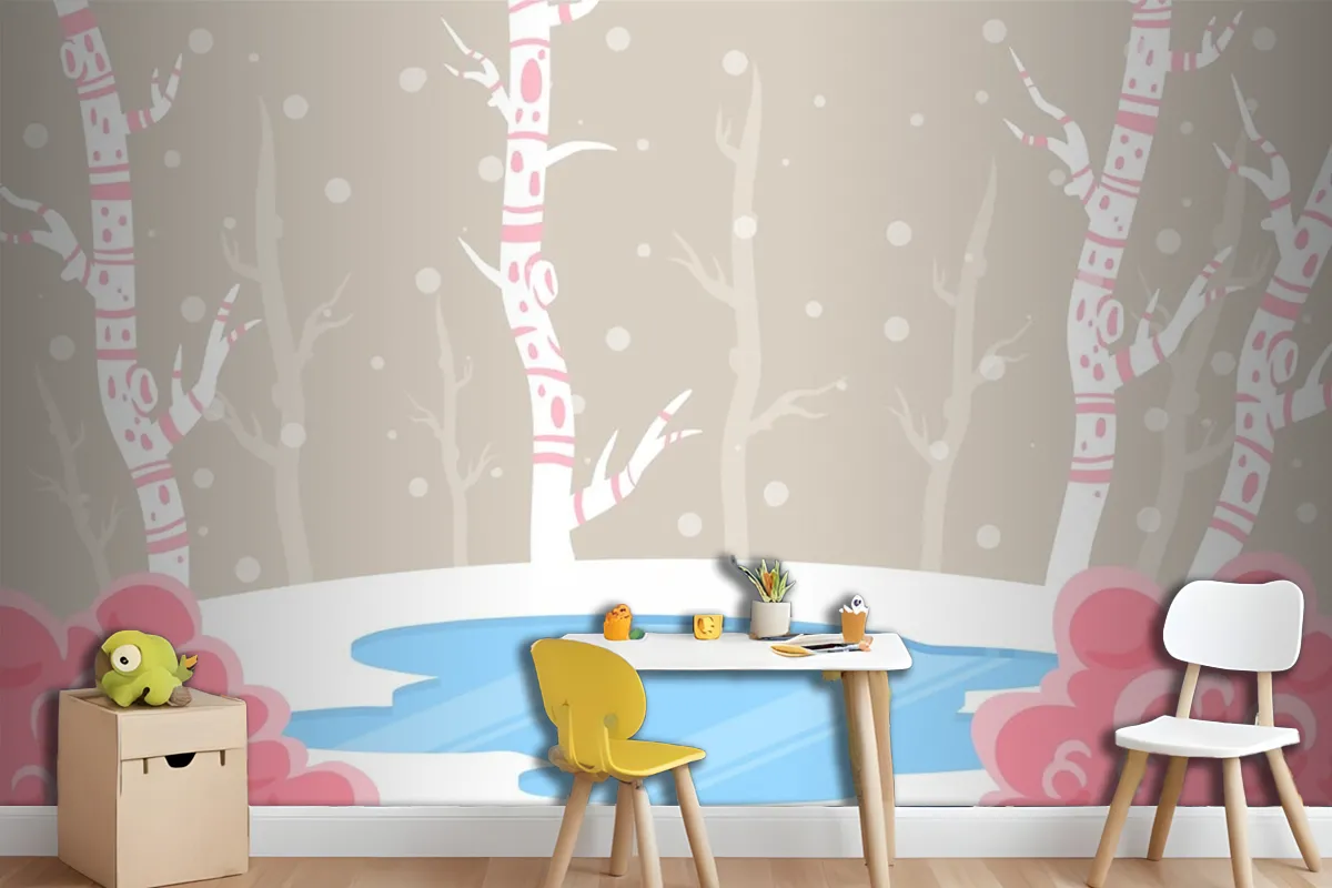 Fototapete Winterkonzept In Handzeichnung