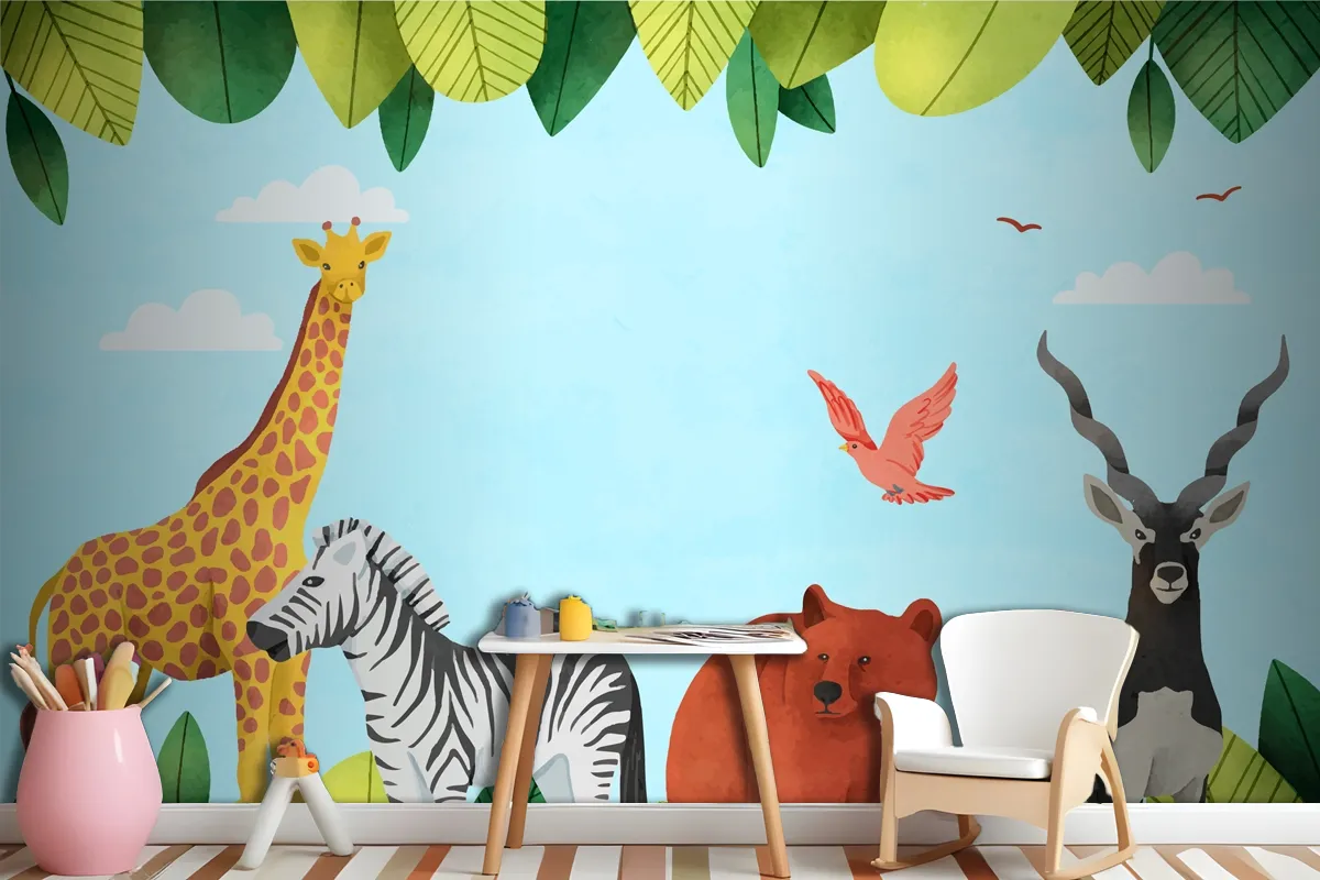 Fototapete Welttierschutztag In Aquarell